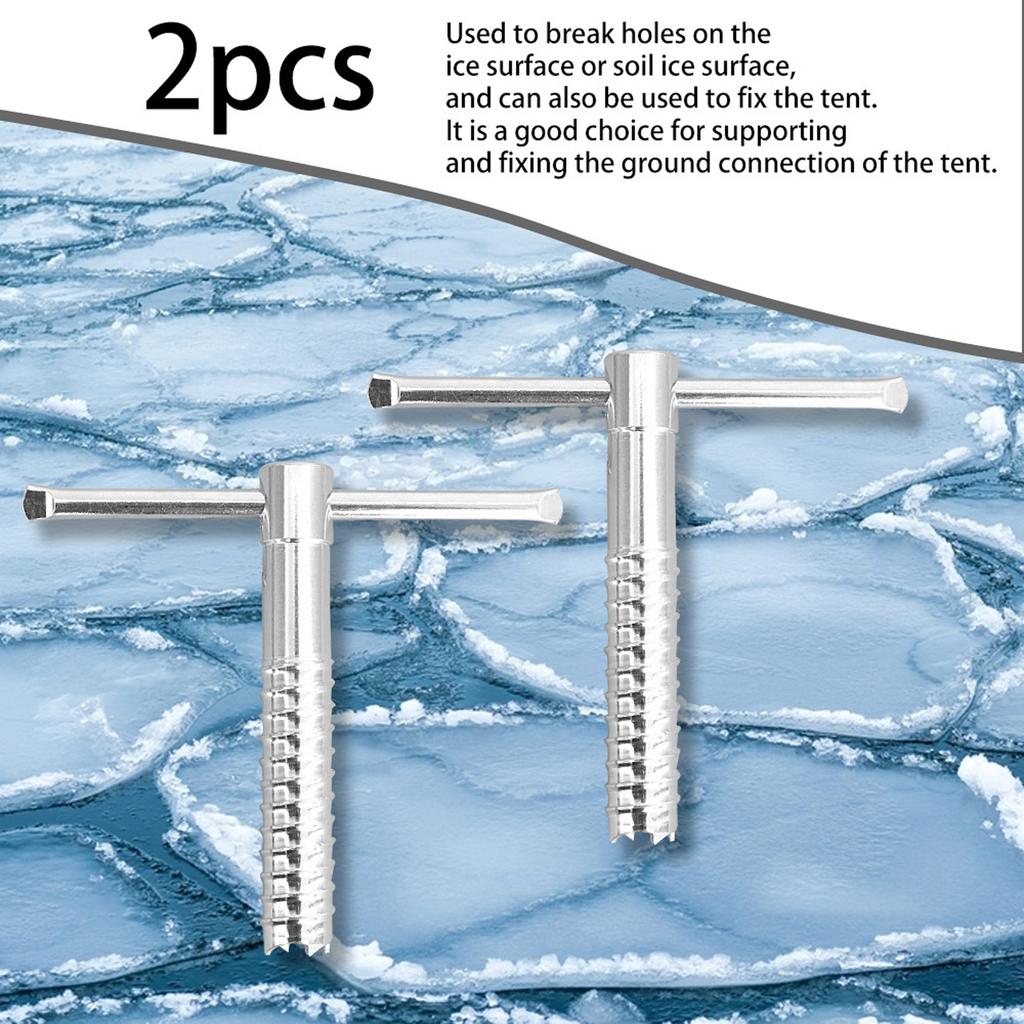 Taladro para Hielo de Camping al Aire Libre Tornillo Fijo Estacas de Tienda Aleación de Aluminio Estacas de Invierno Tornillos Accesorios de Pesca