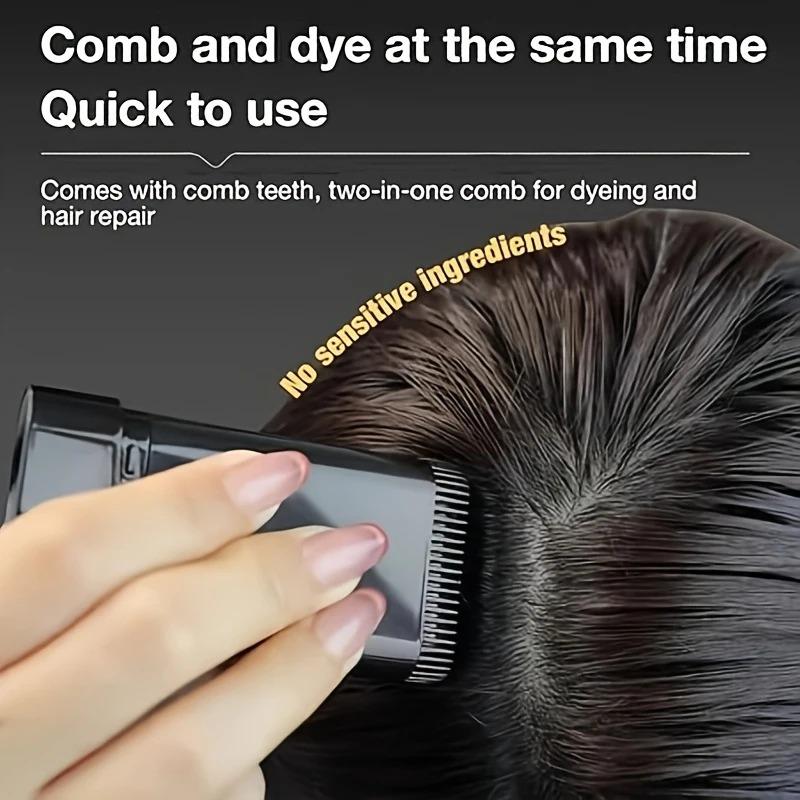 Disposable Hair Color Stick with Comb, Instant Gray Hair Coverage, Washable Quick Dye for Hairline, Men & Women Hair Dye Pen
