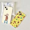 Cute C-Curious G-George Monkey for iPhone 17 16 15 14 13 12 11 Pro Max Plus Transparent Soft TPU Phone Cover