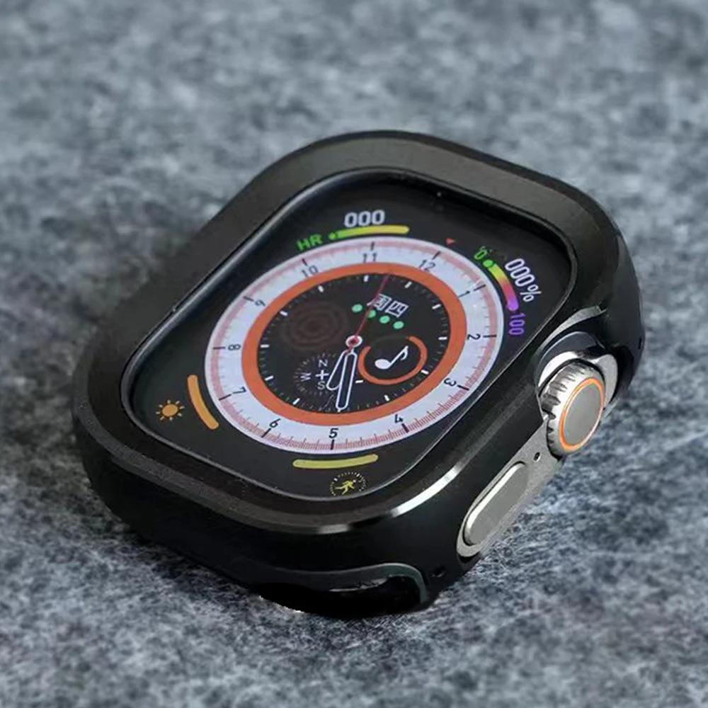 Металлический защитный чехол-бампер для Apple Watch Ultra 2 49 мм Мужской корпус-рамка для Series 10 9 8 7 6 5 46мм 45мм 44мм 41мм 40мм 49mm