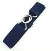 Cintura in Pelle Elastica Regolabile per Bambini con Tessuto Twill e Fibbia Sportiva a Forma di 8