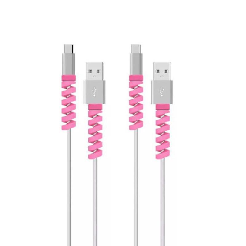 10pcs/set Spiral USB Data Charging Cable Earphone Line Cord Protector Silicone Case Cover Prevent The Phone Charging Cable From Breaking