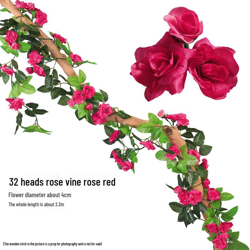 Rattan Vine Decorative Fake Leaves for Ceiling and Pipe Covering