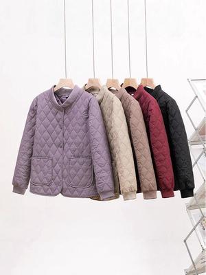 Chaqueta de Algodón Acolchada Ligera para Mujer - Abrigo Corto Casual