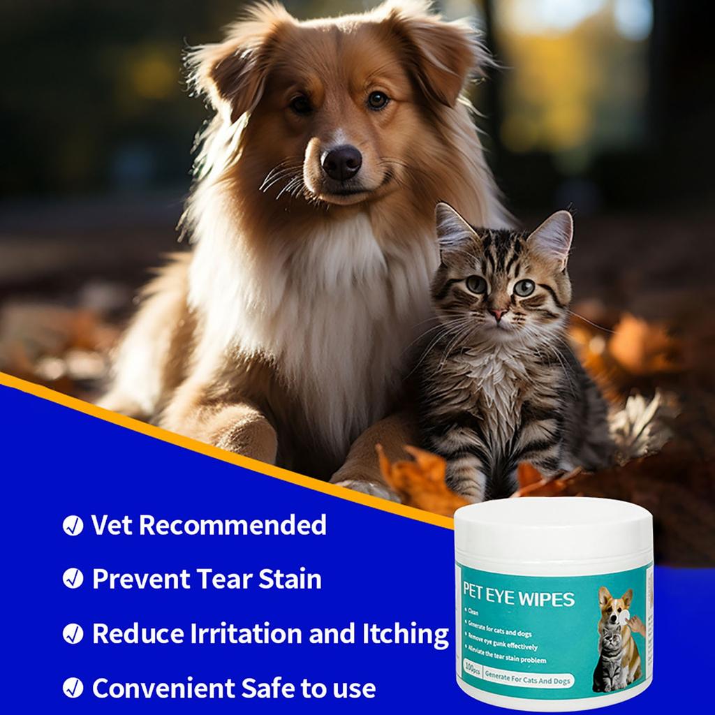 Lingettes pour les yeux de chien Lingettes pour les yeux de chien Éliminateur de taches de larmes Lingettes pour les yeux pour chiens et chats Éliminez en douceur les débris de décharge Lingettes pour les larmes
