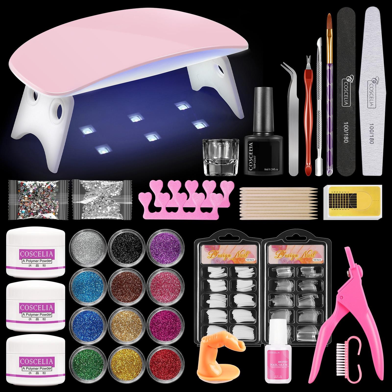 

COSCELIA 8g Акриловый порошок Набор для ногтей 120 мл Акриловый жидкий мономер Акриловые инструменты для ногтей для наращивания ногтей 3D резьба Дизайн Поддельные ногти Советы Набор