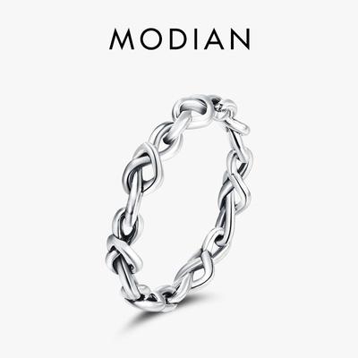 Modian mode oregelbundna hjärtan Stapelbar fingerring för kvinnor 925 Sterling Silver Bröllopsförlovningssmycken Kvinnliga gåvor