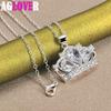 925 Sterling Silver AAA Zircon Crown Pendant Necklace Jewelry