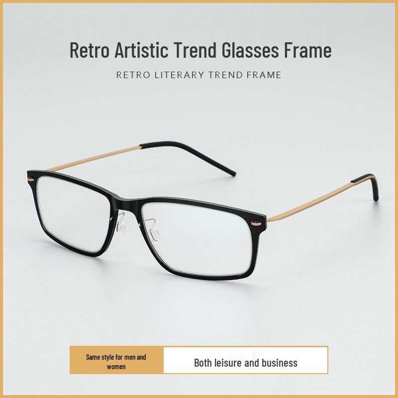 Pure Titanium Nylon Gradient Screwless Myopia Eyeglass Frame чёрный