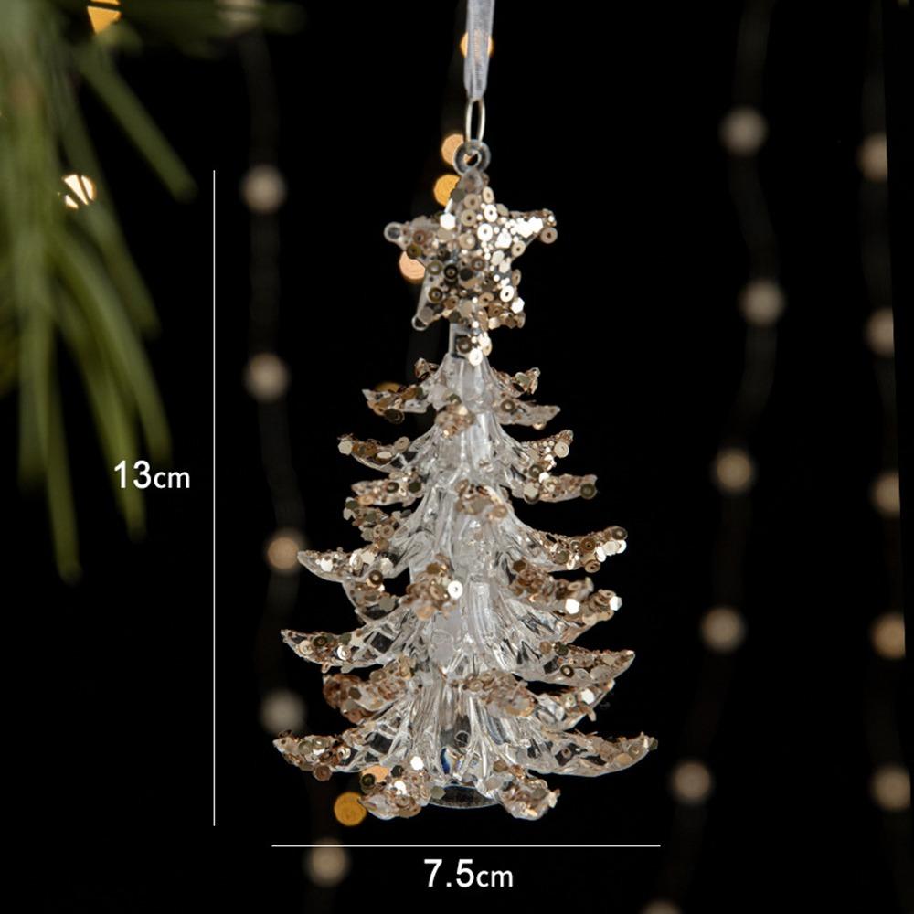 Snowflake Christmas Tree Ornaments Acrylic Crystal Hanging  Merry Christma