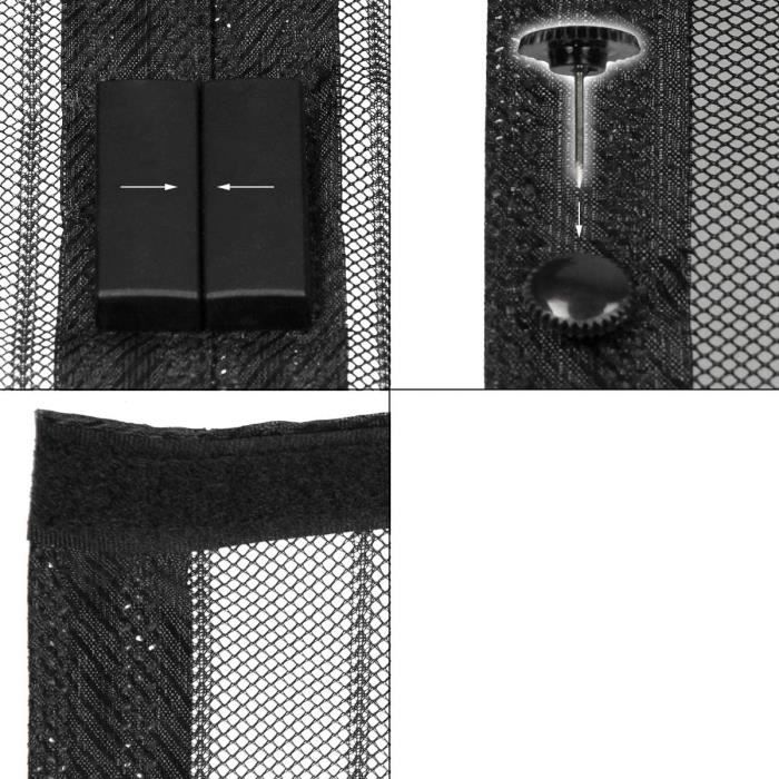 Mosquito Net - ECD Germany - A371 - 100 X 210 Cm - Adhesive Mounting - Magnetic Curtain