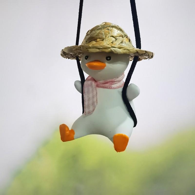 Car Swing Duck Rearview Mirror Pendant - Cute Interior Decoration