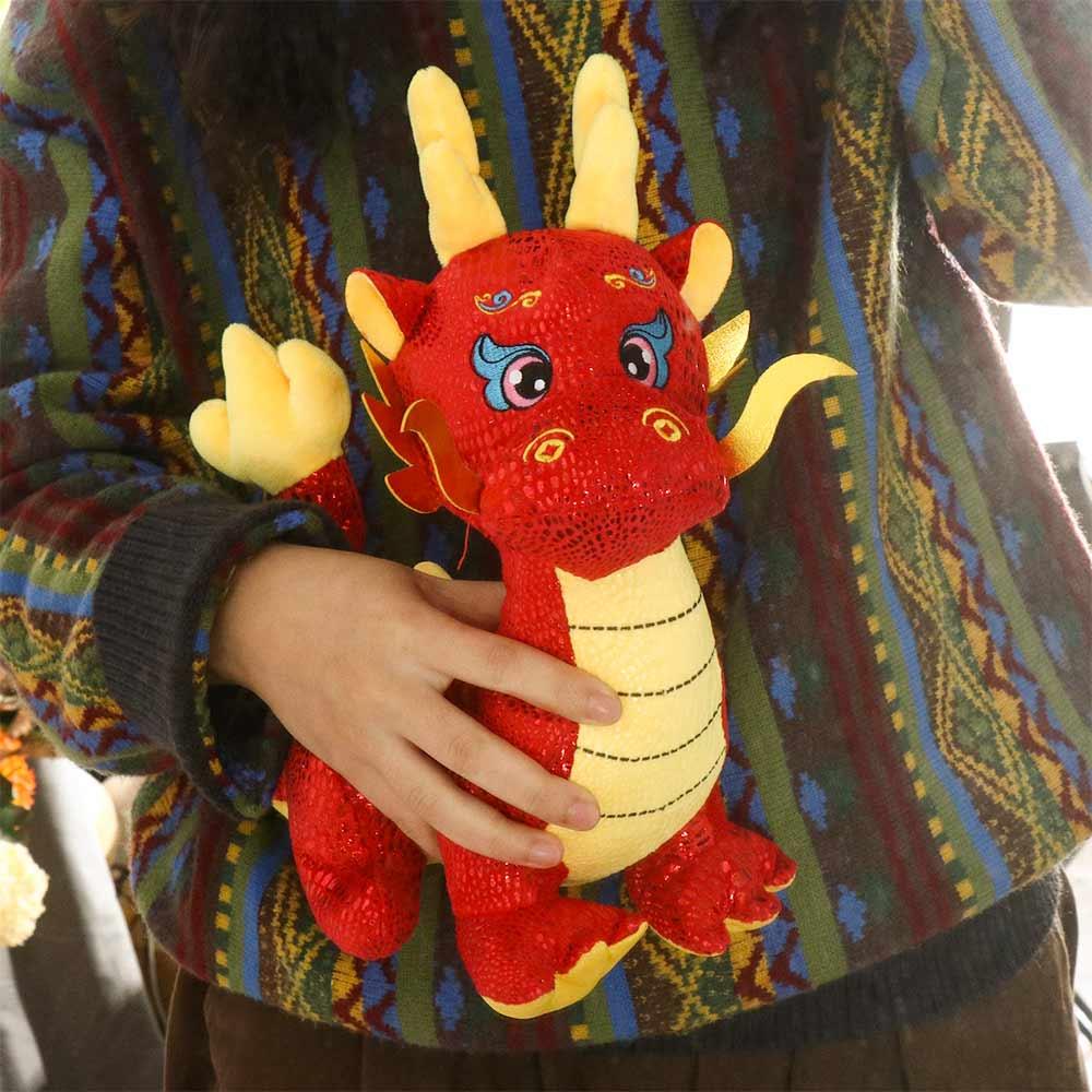 Soft Zodiac Dragon Doll Cartoon Dragon Plush Toys Cute Chinese Dragon Mascot  Years Gift
