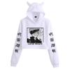 Jujutsu Kaisen Cropped Cat Ear Hoodie for Girls - European & American Anime Style