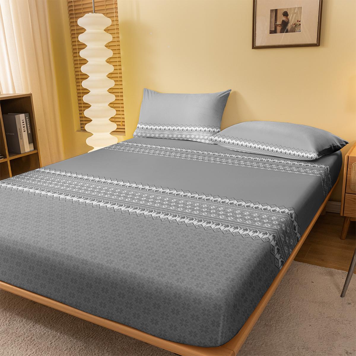 

1 простая современная геометрическая набивная матовая простыня, покрывало для кровати с принтом в спальню, постельное белье (Исключая наволочки) 71x132cm