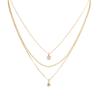 3 Fashionable and Simple Round Buckle Zircon Pendant Chains with Multi-layer Stacking Design for Women's Necklaces