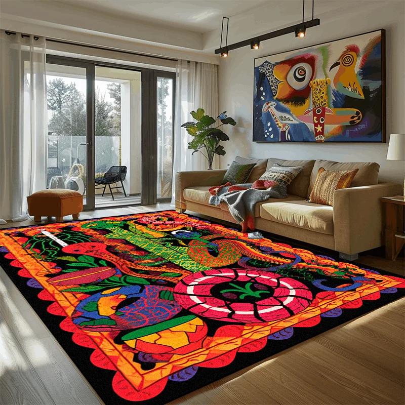 Abstract Vintage Woonkamer Tapijt Luxe Bloemenkamer Decor Vloerkleden voor Slaapkamer Antislip Huidvriendelijk Wasruimte Vloermat Wasbaar 60*90cm