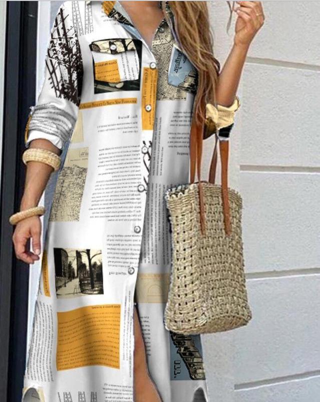 2025 Autumn Fashion Long Sleeve Shirt Dress, S-5XL, Large Stock