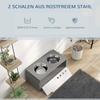 3 Height Adjustable Raised Dog Bowls, Dog Feeding Storage Station W/ Slow Feeder Mat, 2 Stainless Steel Bowls