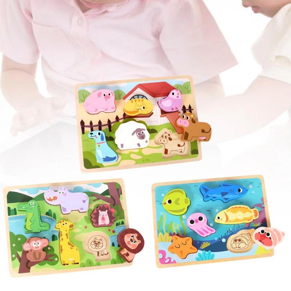 Puzzle Board Shape Matching Board Game Montessori Animal Jigsaw Toys Birthday Gifts