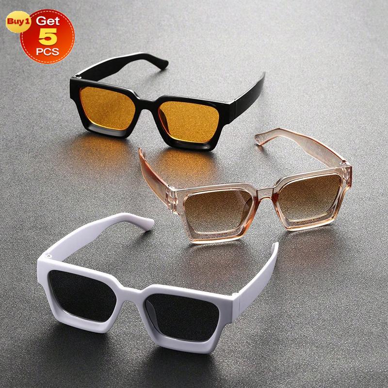 5PCS Men Geometric Frame Modern Simple Style Fashion Glasses For Women Outdoor Travel Musical Festival Vacation Accessories