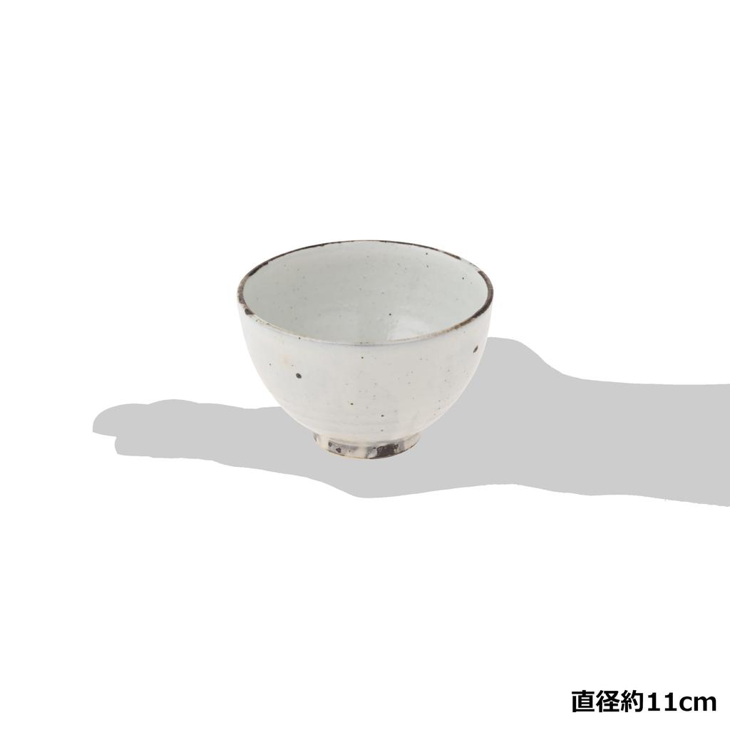 Marui Seito Shigaraki Ware Hechimon Soup Diameter Powdered Iron Bowl, 11cm, Scattering, White, MR-3-4213