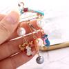 Christmas Crutch Enamel Snowman Elk Deer Crystal Hanger Brooch Pin Rhinestones Drying Racks