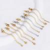 18K Gold-Plated Copper Water Drop Star Lobster Clasp Extension Chain with Pearl Clasp for DIY Accessories