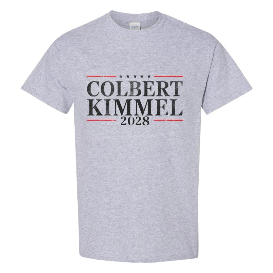 Colbert Kimmel 2028 Funny Vintage Political Campaign T Shirt Election Humor Tee L
