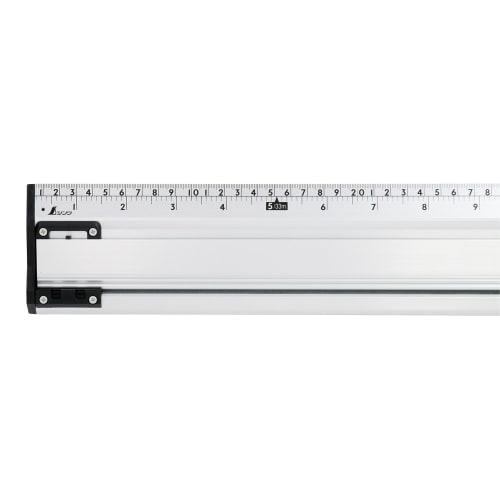 Shinwa Sokutei Aluminum Cutter Ruler, Cut Master PROTECT, 2m, Dual Graduations, 65068