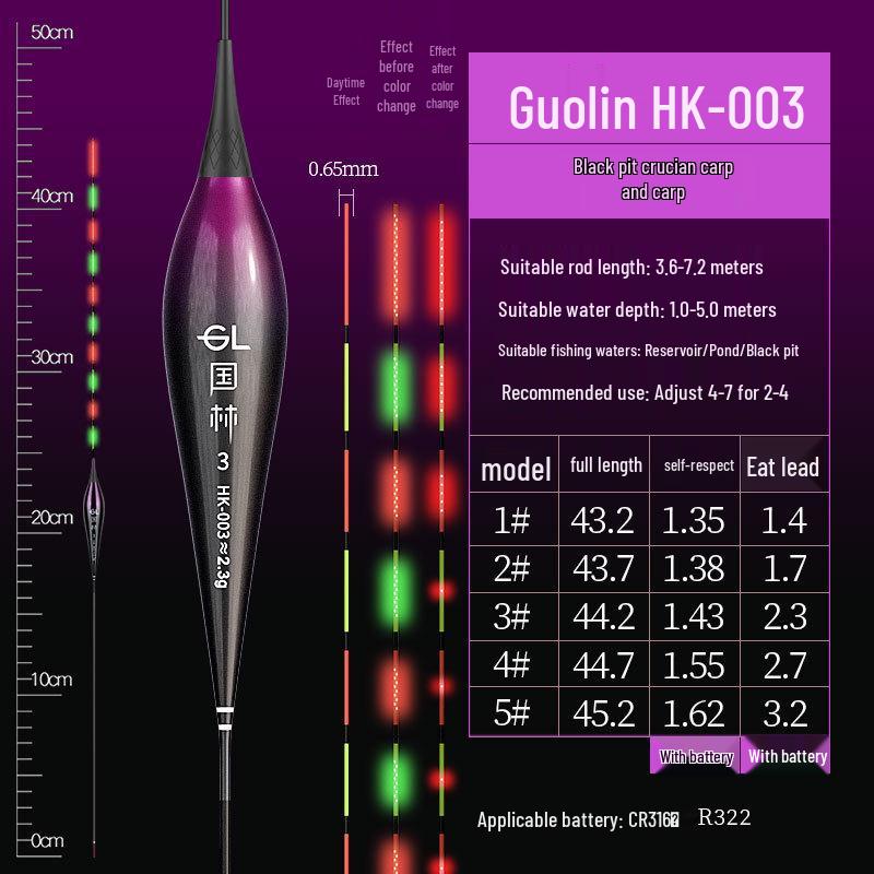 Ultra-Fine 0.65mm OLED High-Brightness Carp Float for Day & Night Use