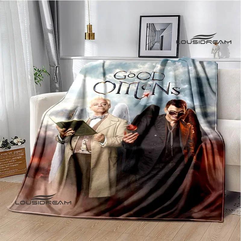 Good Omens Movie Print Blanket Kids Warm Nice Flannel Soft Comfortable Home Travel Blanket Bed Blanket Birthday Gift