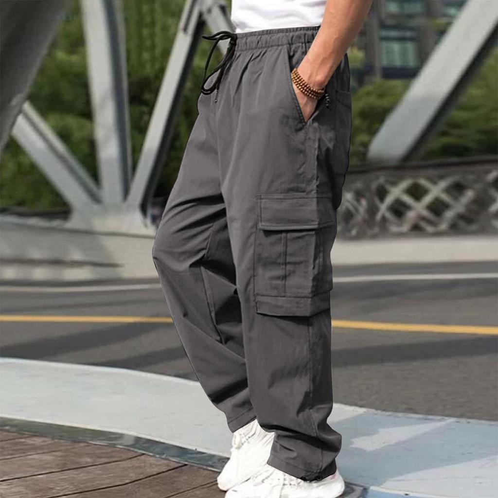 Summer 2023 Men's Loose Straight-Leg Cargo Pants - European and American Style