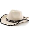 European and American men's and women's crimped cowboy hats spring and autumn new peach heart top woolen hat cow head top hat
