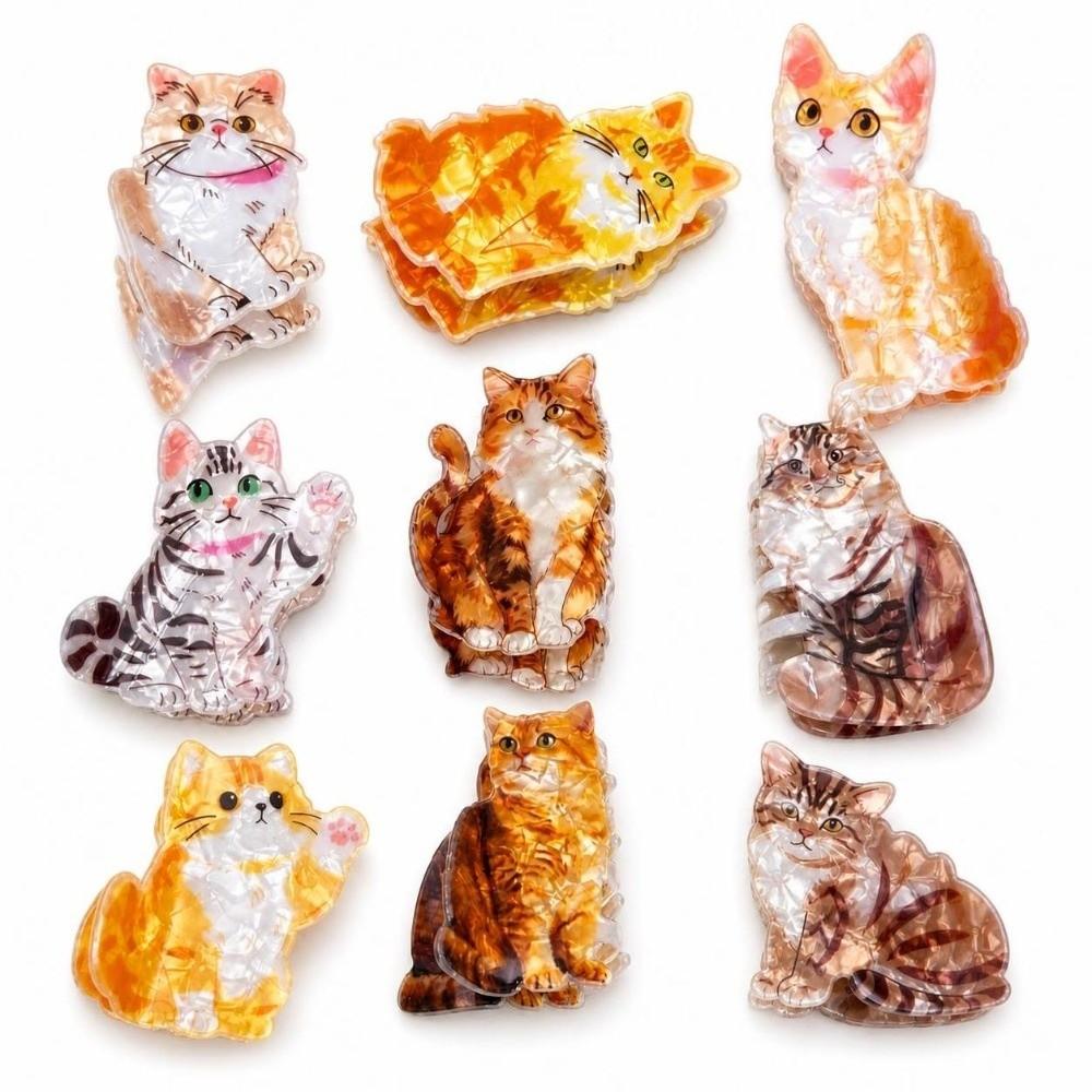Cartoon Kitten Jaw Shark Clip Acrylic Hair Clips Cute Hair Claw Clips for Women Girls