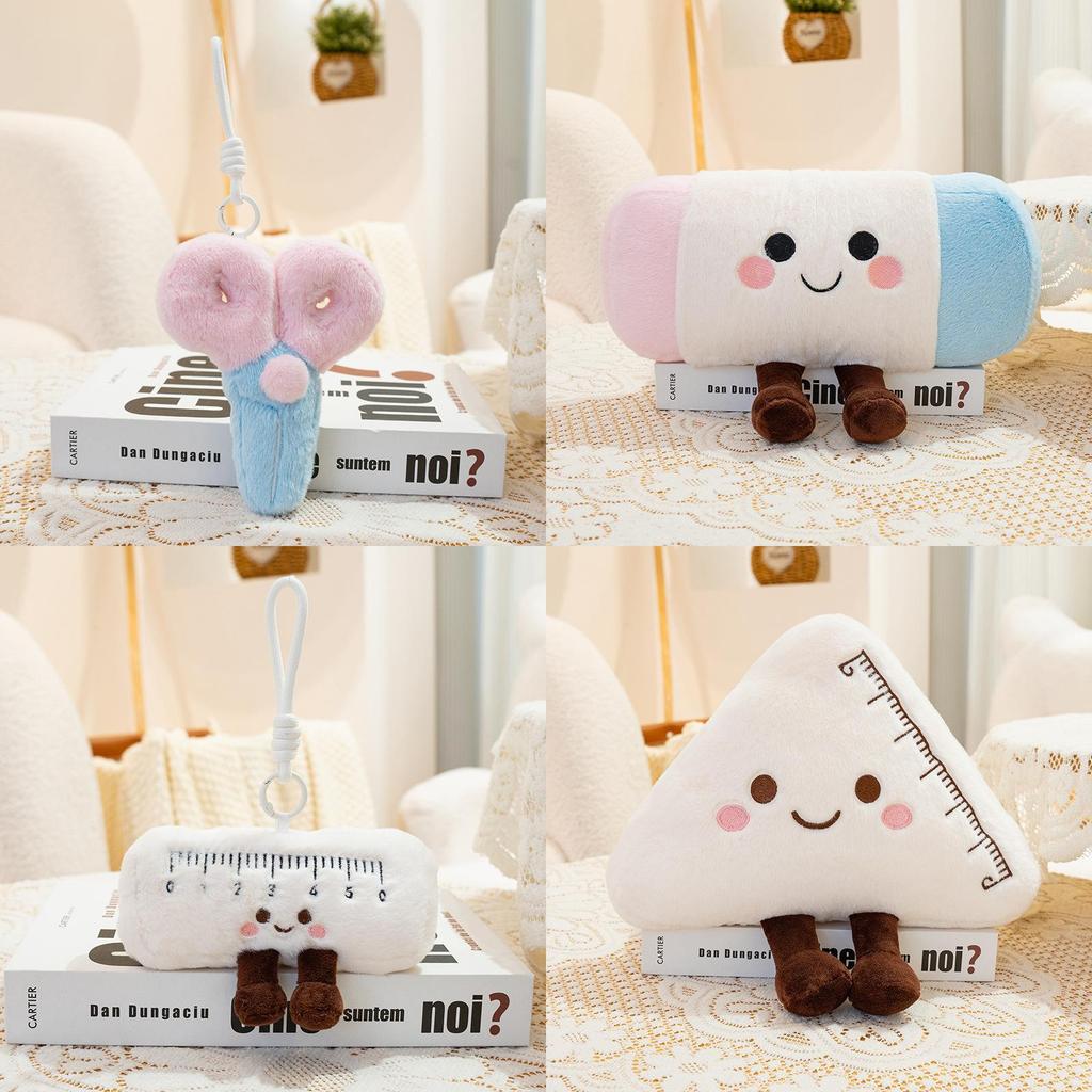 Classic Plush Pencil Case With Scissors Ruler Calculator For Students And Kids