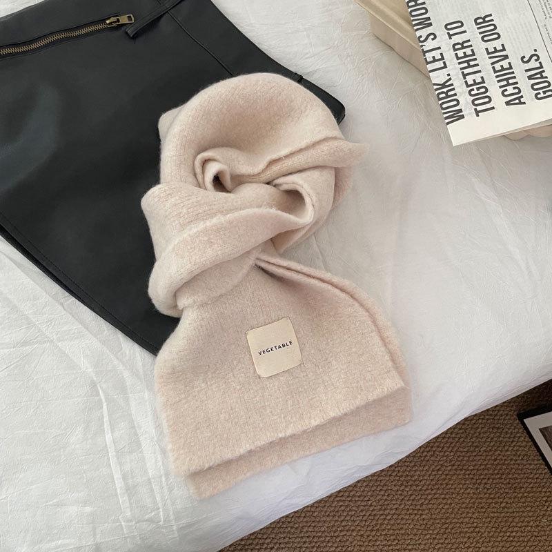 Korean Style Faux Cashmere Snood: Unisex Versatile Solid Color Scarf Shawl for Autumn and Winter