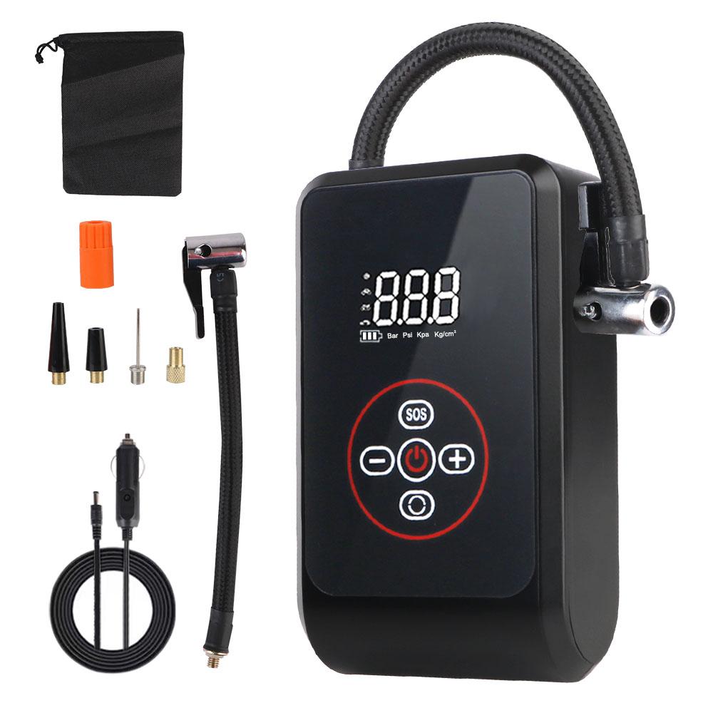 

Цифровые автомобильные аксессуары для мотоцикла, велосипеда, мяча, шин, воздушный насос со светодиодным фонариком, автомобильный воздушный компрессор, портативный надувной насос