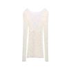 Spring New Women's Clothing Long Sleeves round Neck Rhinestone Bottoming Shirt Sexy Lace Open Back Tops 1058003