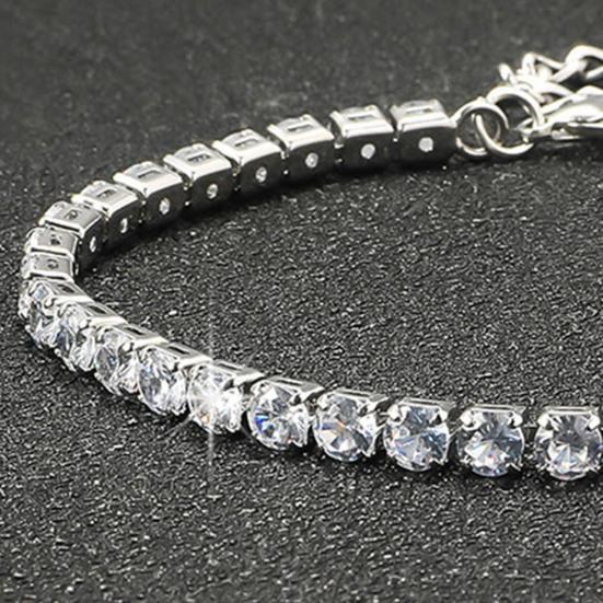 1/2Pcs Women Bracelet, Cubic Zirconia Inlaid Bracelet with Claw-Setting Technology, Adjustable Chain Wristband for Jewelry Gift