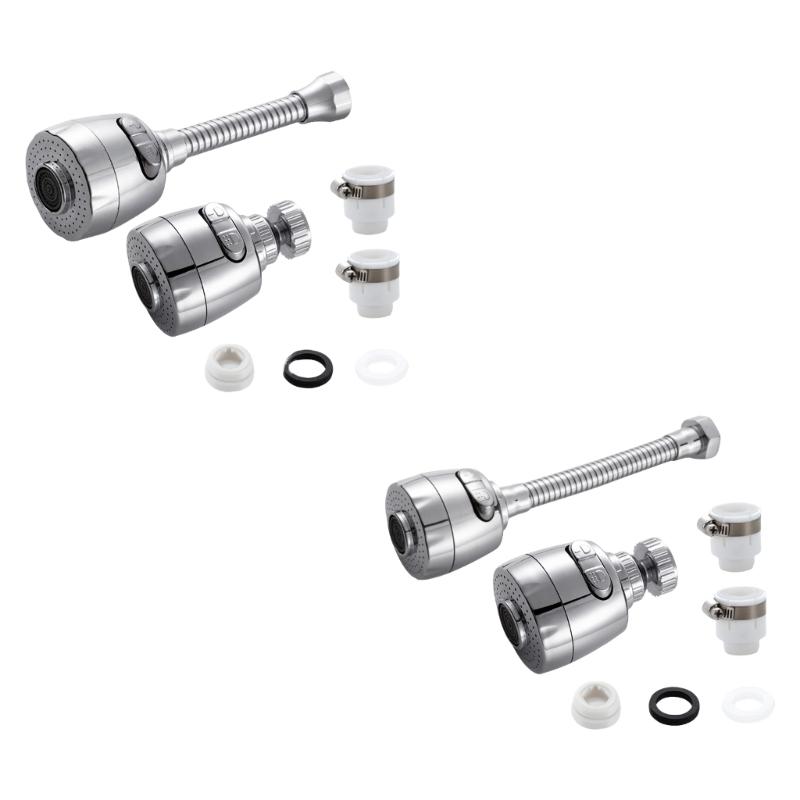 4pcs Practical Faucet Extenders 360 Degree Rotation ABS Faucet Attachments Tap Extension Aerator Set for Easy Cleaning