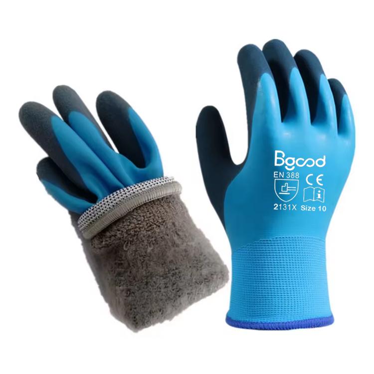 Waterproof Latex Coated Double Liner Freezer Gloves Cold Weather Work Gloves Men for Work -40 L&Cold-Protection Gloves синий