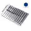 12pcs 50mm 1/4" Hex Shank Hole Security Torx Bits - T5 to T40 - Perfect for DIY Projects