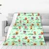 Noodle  Pals Soft Flannel Throw Blanket for Nursery Rhymes Theme Couch Cover All Seasons Home Decor