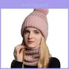 Conjunto de Chapéus de Tricô Para Mãe e Bebê Com Tecido de Lã Aquecimento de Inverno e Proteção à Prova de Vento