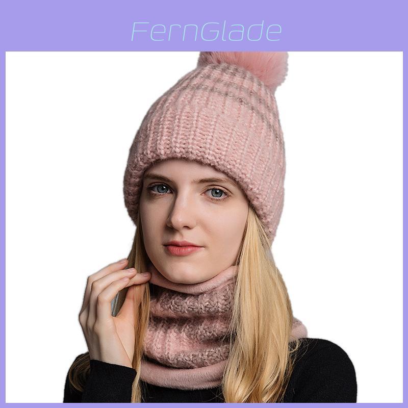 Conjunto de Chapéus de Tricô Para Mãe e Bebê Com Tecido de Lã Aquecimento de Inverno e Proteção à Prova de Vento