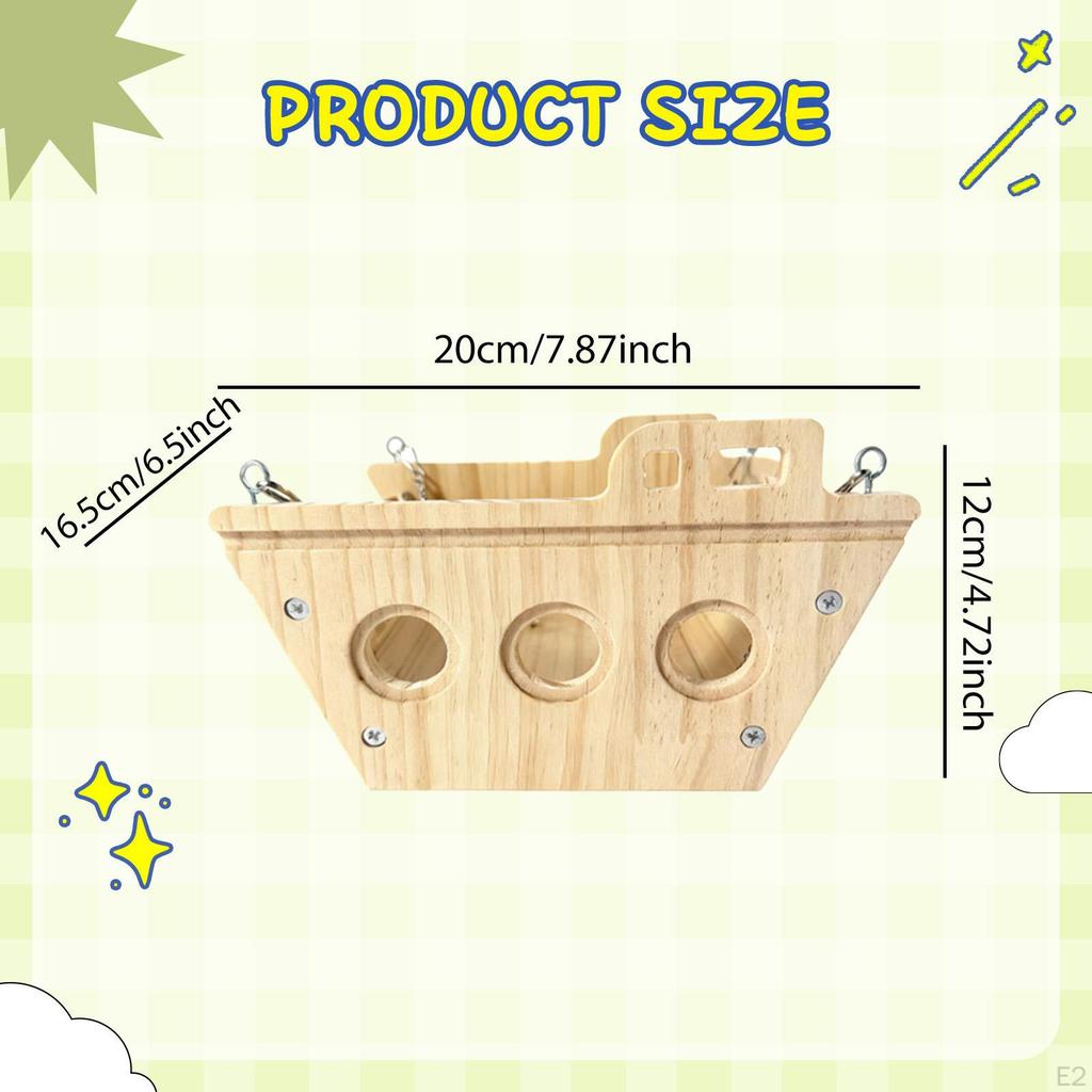 Hamster Cage Swing Toy Wooden Chinchilla Hammock Fun Sturdy Multifunctional Hanging Decor for