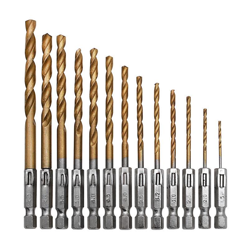 Hex Shank Twist Drill Bit Set 1.5-6.5mm for Electric Screwdriver & Wrench