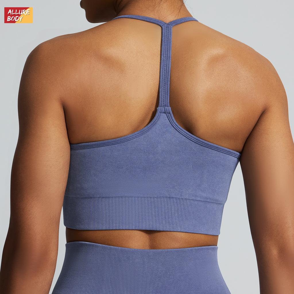 Sand Washed Quick Drying Beautiful Back Yoga Bra, Outdoor Fitness Suit, Shockproof Outer Wear, Running Tight Fitting Sports Bra For Women