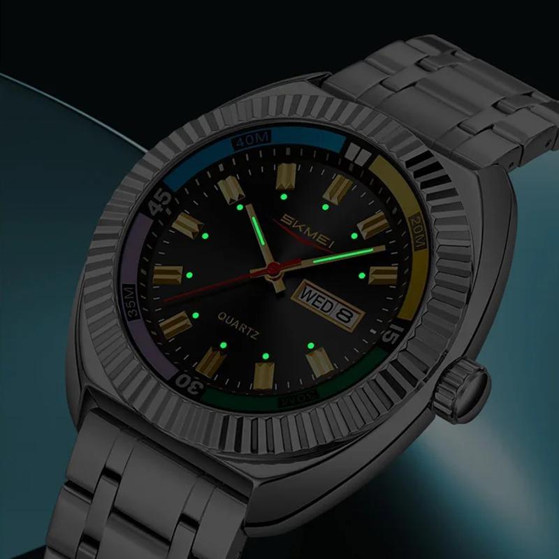 SKMEI Business Fashion Design 3Bar Waterproof Time Week Date Wristwatch Movement Quartz Watches